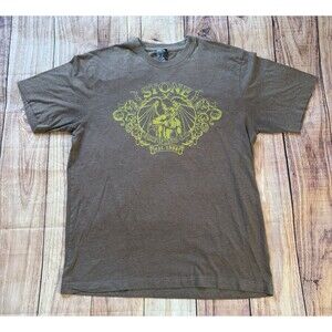 Vintage Stone Brewing T-shirt Mens Gray Short Sleeve Cotton Blend Size XL
